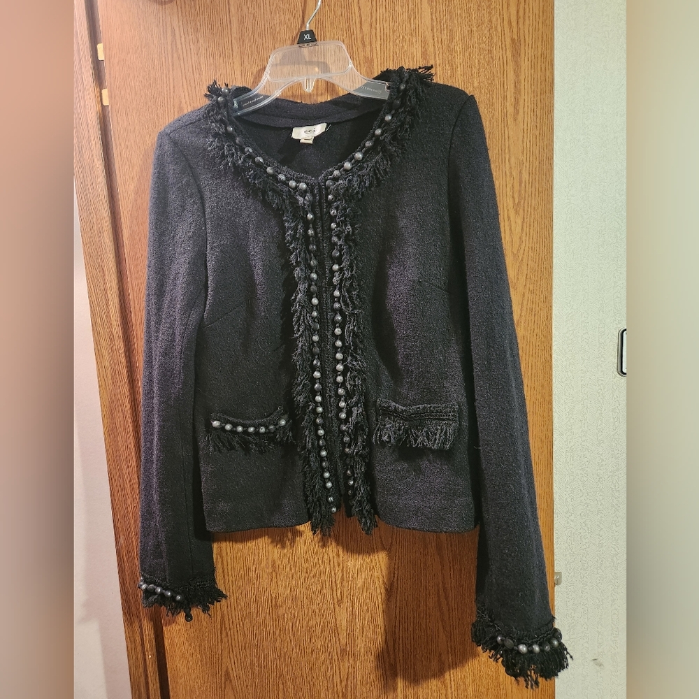 💓 3/$15 ECI New York Size Medium Black Jacket - Picture 4 of 12